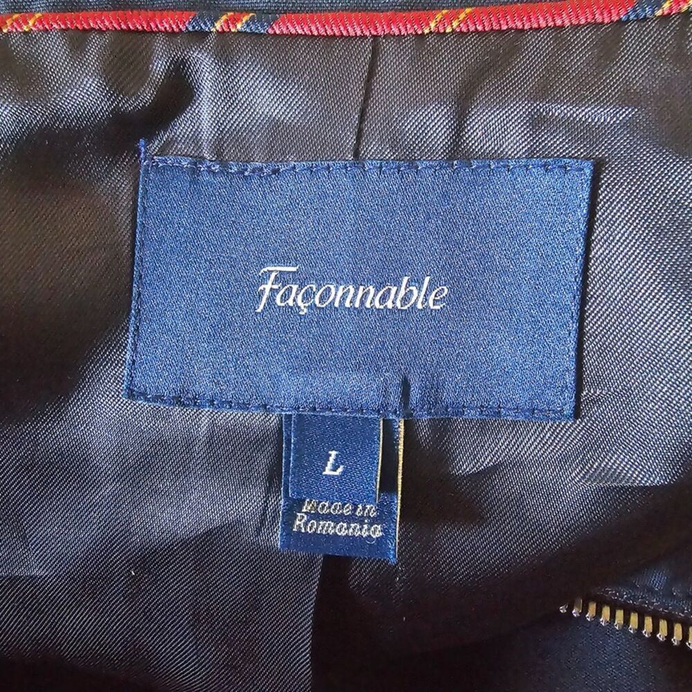 NEW Faconnable Wool Parka Trench Coat Hooded Jacket Quiet Luxury Large Navy Blue - Picture 2 of 14
